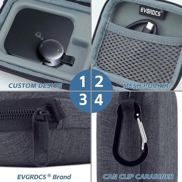 Alt view image 3 of 6 - Case for Anker soundcore Work AI Voice Recorder | Made of EVA material, shock-absorbent, waterproof and odor-free. Compact to fit pockets, ideal for meetings and trips