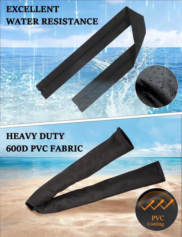 Alt view image 6 of 7 - 48 Inch Zippered Rigging Sleeve,Trolling Motor Cable Organizer Sleeve, Zippered Heavy Duty 600D Waterproof Marine Cable Jacket, Universal Fit for Yacht Cable Management Kit