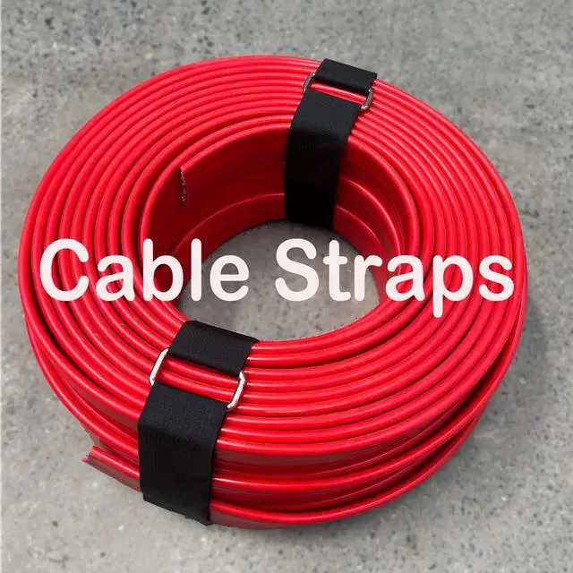 Alt view image 6 of 6 - Wide 2" ×16 Ft Long Hook and Loop Cable Straps with 12 Heavy Metal Buckles, Adjustable Nylon Tie Down Straps,Free Cut Length and Width, Reusable, Black