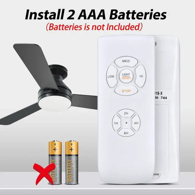 Alt view image 7 of 7 - New Universal Remote Control Replacement for Hunter/Harbor Breeze/Westinghouse/Honeywell/QlACHlP Wireless Ceiling Fan lamp