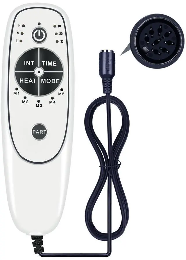 Main image of 8 Pin Female Plug 6 Button Replacement DN-34C Remote Control with Huatean Home Rocker Recliner Chair 028 with Heat and Massage, for Lift Recliner Chair Vibration Massage & Heat