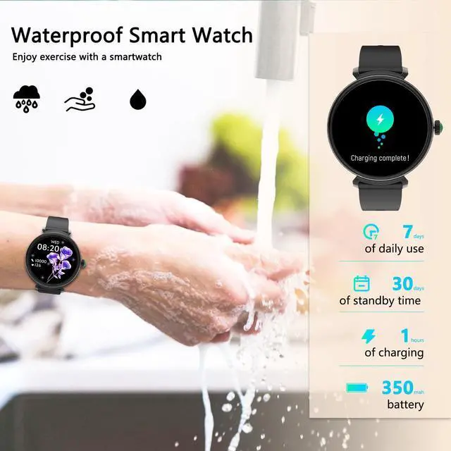 Alt view image 5 of 6 - Smart Watch for Women with Answer/Make Call,1.27" HD Waterproof with DIY Faces,Fitness Tracker Smart Watch with Heart Rate,SpO2,Sleep Monitoring Compatible with iOS/Android