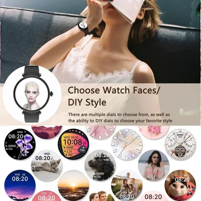 Alt view image 6 of 6 - Smart Watch for Women with Answer/Make Call,1.27" HD Waterproof with DIY Faces,Fitness Tracker Smart Watch with Heart Rate,SpO2,Sleep Monitoring Compatible with iOS/Android