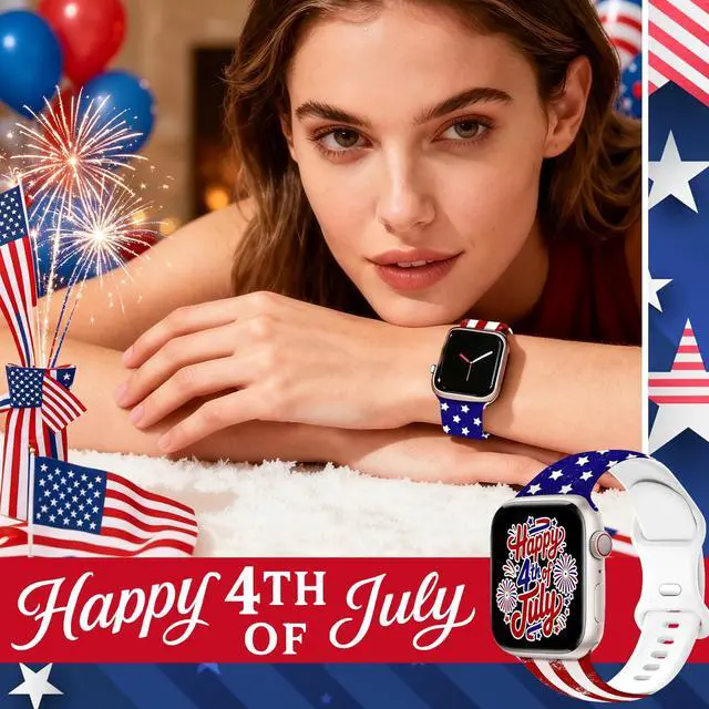 Alt view image 2 of 6 - Holiday Watch Bands Compatible with Apple Watch 38/40/41/42/44/45/46/49mm for Women Men Replacement Silicone Sport Strap for iWatch Series 11/10/9/8/7/6/5/4 Ultra 3/2/1 SE