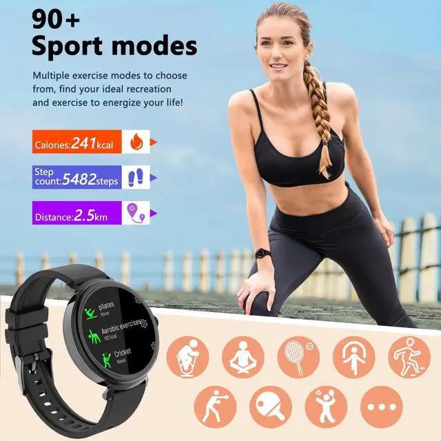 Alt view image 4 of 6 - Smart Watch for Women with Answer/Make Call,1.27" HD Waterproof with DIY Faces,Fitness Tracker Smart Watch with Heart Rate,SpO2,Sleep Monitoring Compatible with iOS/Android