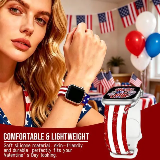 Alt view image 3 of 6 - Holiday Watch Bands Compatible with Apple Watch 38/40/41/42/44/45/46/49mm for Women Men Replacement Silicone Sport Strap for iWatch Series 11/10/9/8/7/6/5/4 Ultra 3/2/1 SE