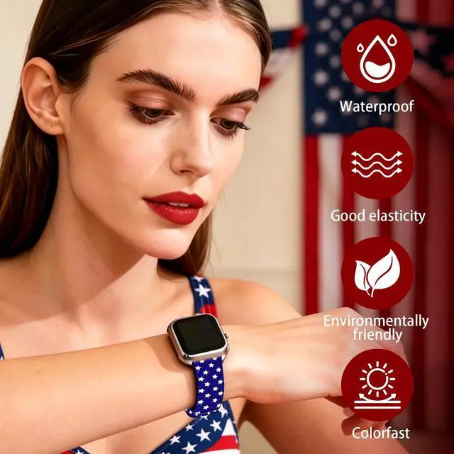 Alt view image 4 of 6 - Holiday Watch Bands Compatible with Apple Watch 38/40/41/42/44/45/46/49mm for Women Men Replacement Silicone Sport Strap for iWatch Series 11/10/9/8/7/6/5/4 Ultra 3/2/1 SE