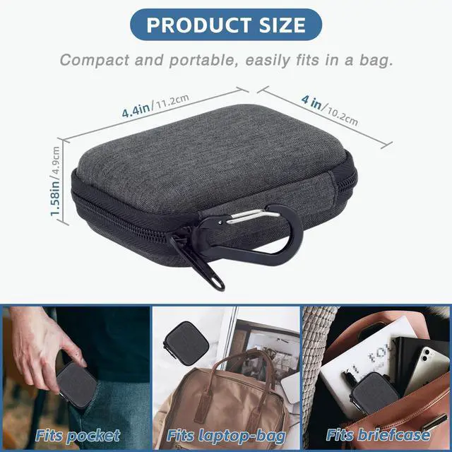 Alt view image 5 of 6 - Case for Anker soundcore Work AI Voice Recorder | Made of EVA material, shock-absorbent, waterproof and odor-free. Compact to fit pockets, ideal for meetings and trips