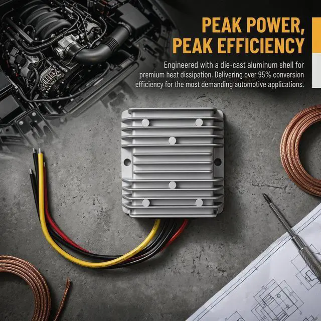 Alt view image 2 of 6 - DC 24V to 19V 10A 190W Power Converter Transformer Step-Down Regulator | Aluminum Shell; Passive Cooling; Quiet Operation; High Efficiency; 100,000-hour lifespan; Protection