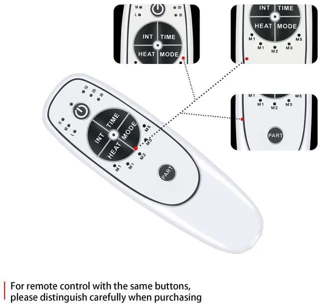 Alt view image 7 of 7 - 8 Pin Female Plug 6 Button Replacement DN-34C Remote Control with Huatean Home Rocker Recliner Chair 028 with Heat and Massage, for Lift Recliner Chair Vibration Massage & Heat