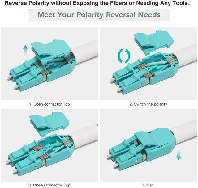 Alt view image 5 of 7 - 10m / 30ft OFNR 5.0mm Diameter OM3 Multimode Fiber Cable LC to LC, Riser Rated Uniboot LC-LC Fiber Optic Patch Cord, Duplex 50/125 MMF Optical Jumper, Black