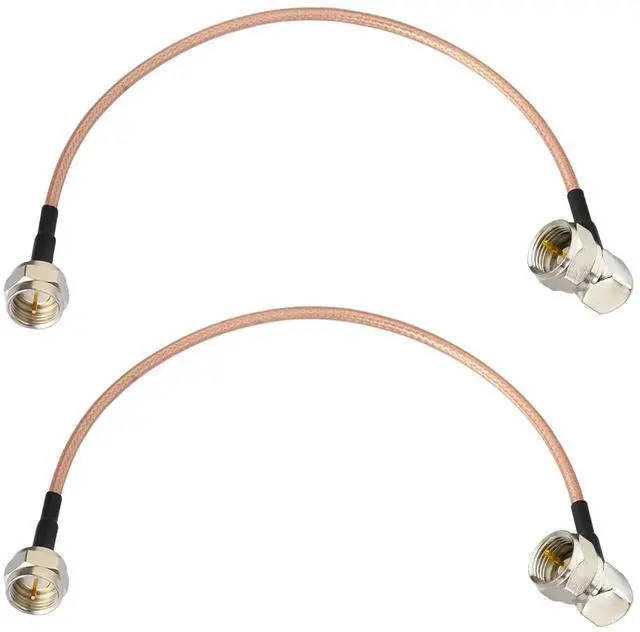Main image of TV Coax Cable 2ft Slim 75 Ohm RG179 Cables F-Type Connector 2-Pack | flexible 90 Degree coaxial connector for TV HDTV, CATV, Satellite Antenna Cable Box