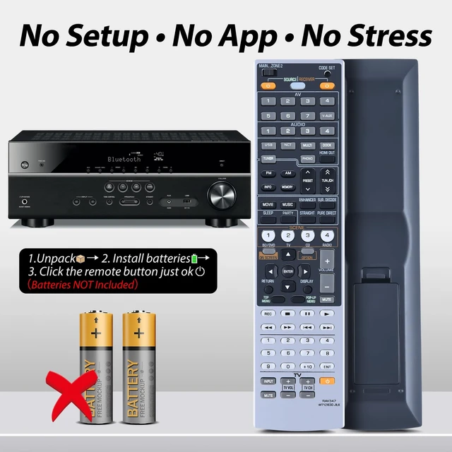 Alt view image 6 of 7 - RAV347 WT92830 Replacement Remote Control fit for Yamaha Audio Receiver RX-V1067 RXV1067