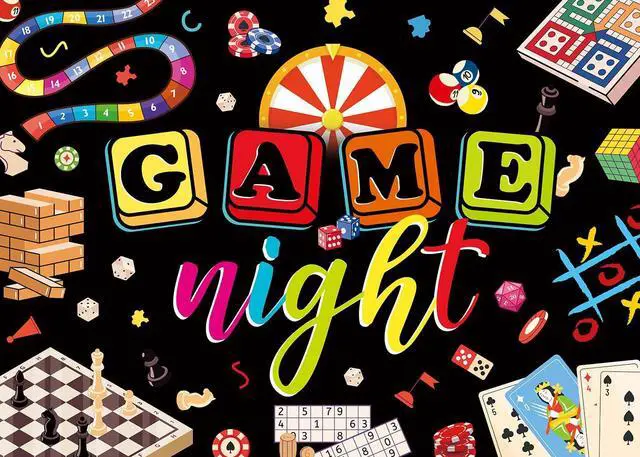 Alt view image 5 of 5 - Game Night Gamble Gaming Board Backdrop 8x6ft | Game Night Adults Photography Background,Chess Card Game On Birthday Party Decoration Photo Booth Props,Vinyl