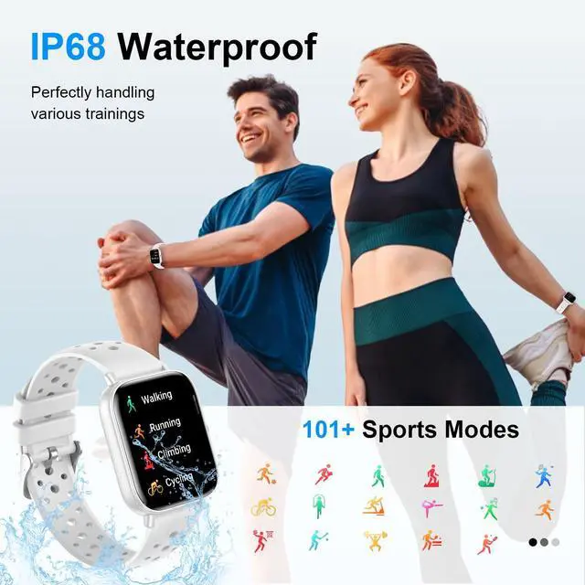 Alt view image 5 of 6 - Smart Watch for Women, 1.83" HD Smartwatch Compatible Android & iOS (Answer/Make Calls), 130+ Sport Modes Fitness Tracker with Heart Rate/Sleep/SpO2 Monitor, IP68 Waterproof(Silver)
