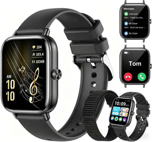 Main image of Smart Watch for Men Women, 1.83'' HD Touchscreen Smartwatch with Bluetooth Call/Make Calls, Fitness Tracker with 150+ Sport Modes Heart Rate Sleep Monitor for iOS Android (Black)