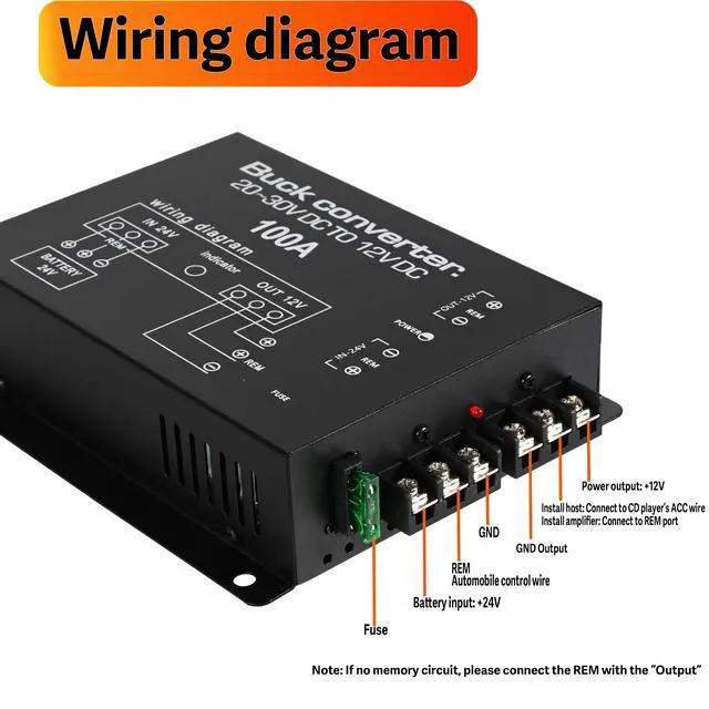 Alt view image 3 of 7 - DC 24V to 12V Step Down Voltage Converter, 100A 1200W DC Buck Converter Voltage Regulator for Car, Truck and Vehicle