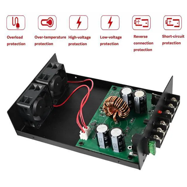 Alt view image 6 of 7 - DC 24V to 12V Step Down Voltage Converter, 100A 1200W DC Buck Converter Voltage Regulator for Car, Truck and Vehicle