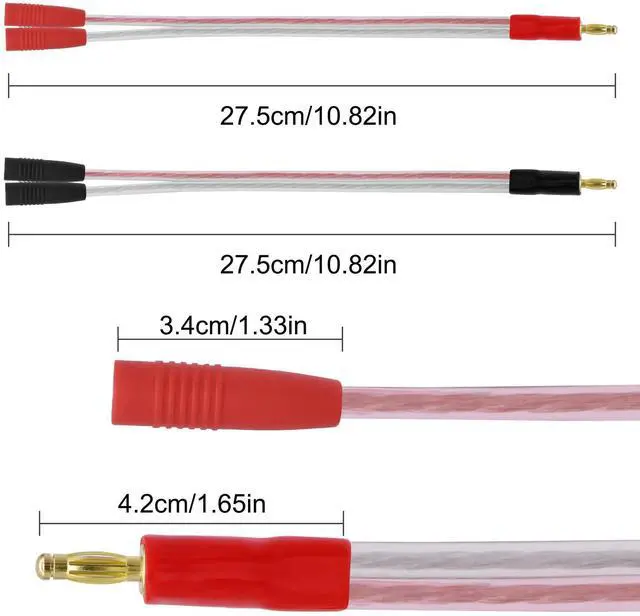 Alt view image 2 of 7 - 4mm Banana Plug Male to Dual Female Splitter 1 to 2 Audio Extension | Cable 14AWG HIFI Speaker Cable with 4mm Banana Plugs Gold-Plated Connector Speaker Wire for Stage & Studio Recording - 1Pair