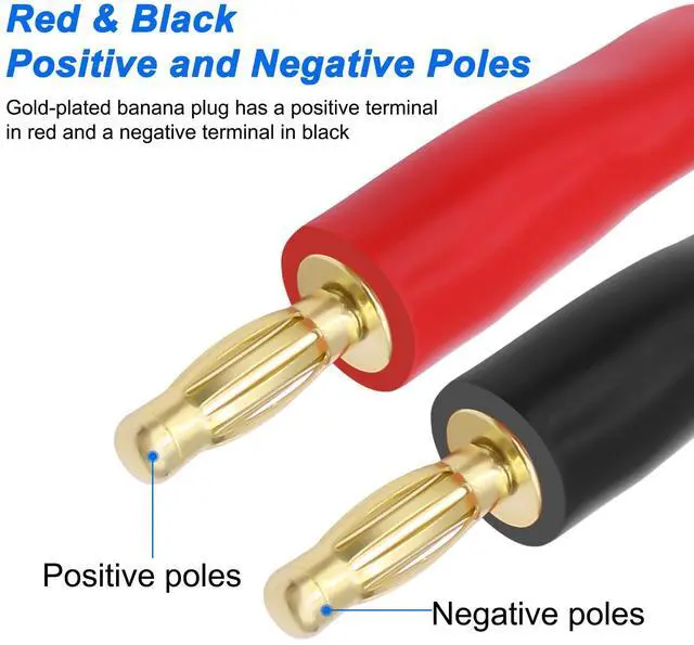 Alt view image 4 of 7 - 4mm Banana Plug Male to Dual Female Splitter 1 to 2 Audio Extension | Cable 14AWG HIFI Speaker Cable with 4mm Banana Plugs Gold-Plated Connector Speaker Wire for Stage & Studio Recording - 1Pair