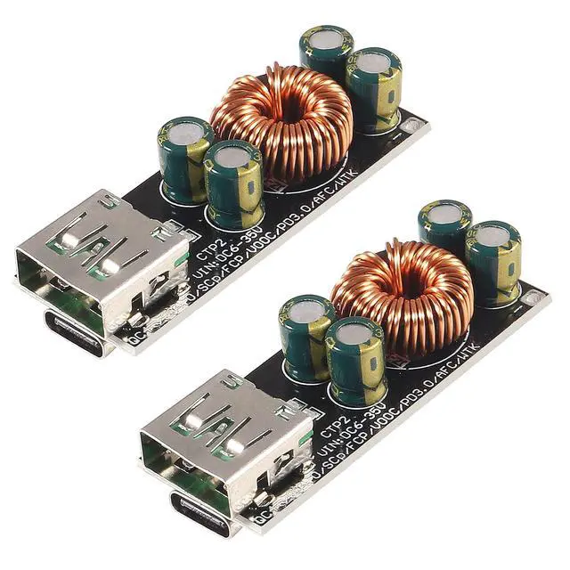 Main image of 60W 6-35V DC to USB Type C PD 3.0 QC4 Type A QC3.0 DC Fast Charge 12V 24V Step-Down Power Module USB Type-C Mobile Phone Quick Charge Adapter (2pcs)