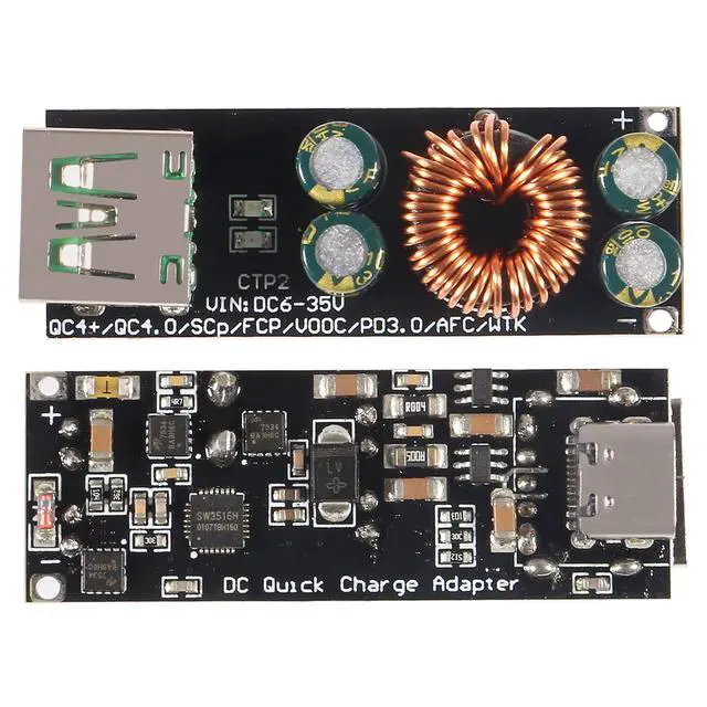 Alt view image 2 of 6 - 60W 6-35V DC to USB Type C PD 3.0 QC4 Type A QC3.0 DC Fast Charge 12V 24V Step-Down Power Module USB Type-C Mobile Phone Quick Charge Adapter (2pcs)