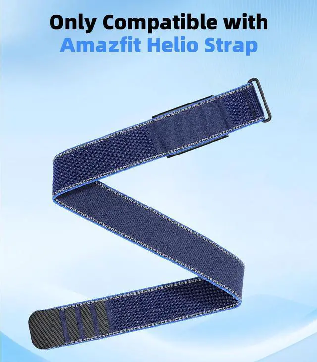 Alt view image 2 of 7 - Nylon Sport Band Compatible with Amazfit Helio Strap, Adjustable Bicep Band for Helio Fitness Tracker Breathable Replacement Armband for Traning Running