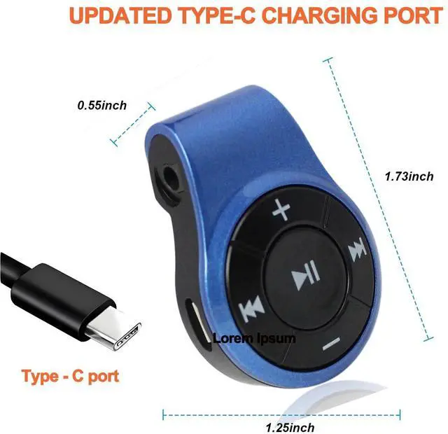 Alt view image 2 of 7 - Clip-on Bluetooth Audio Receiver with Microphone, Wireless Adapter for Headphones and Audio Devices