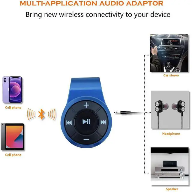 Alt view image 4 of 7 - Clip-on Bluetooth Audio Receiver with Microphone, Wireless Adapter for Headphones and Audio Devices