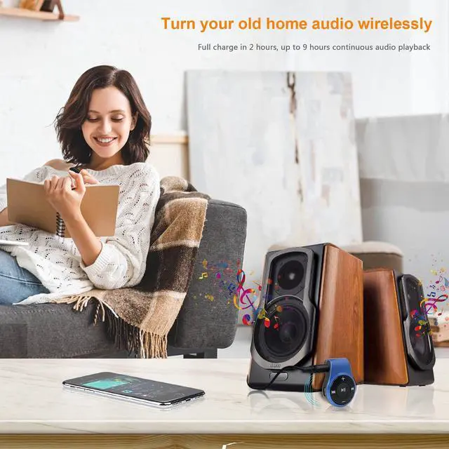 Alt view image 6 of 7 - Clip-on Bluetooth Audio Receiver with Microphone, Wireless Adapter for Headphones and Audio Devices