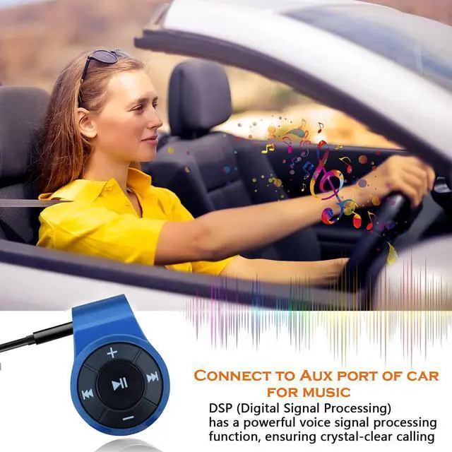 Alt view image 7 of 7 - Clip-on Bluetooth Audio Receiver with Microphone, Wireless Adapter for Headphones and Audio Devices