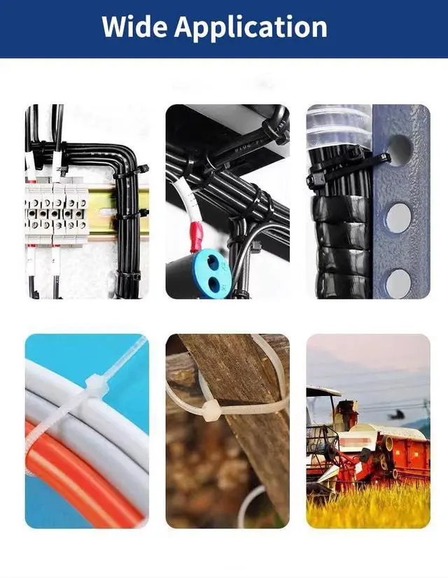 Alt view image 3 of 7 - 250 Pack Zip Ties 16 inch Clear Cable Tie Wraps 50 lbs Tensile Strength self-locking fastener Heavy Duty Wire Ties for Organization and Management of Electrical Cords, Plants, and Fences