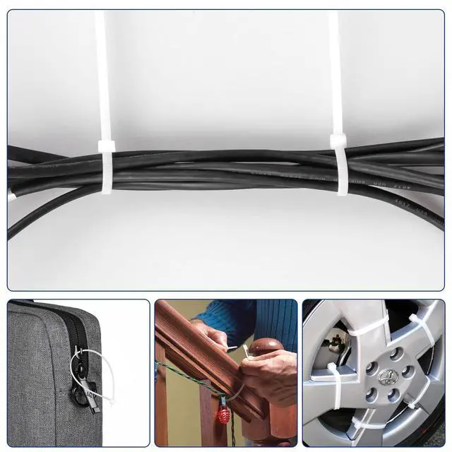 Alt view image 6 of 7 - 250 Pack Zip Ties 16 inch Clear Cable Tie Wraps 50 lbs Tensile Strength self-locking fastener Heavy Duty Wire Ties for Organization and Management of Electrical Cords, Plants, and Fences