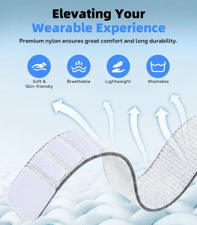 Alt view image 4 of 7 - Nylon Sport Band Compatible with Amazfit Helio Strap, Adjustable Bicep Band for Helio Fitness Tracker Breathable Replacement Armband for Traning Running