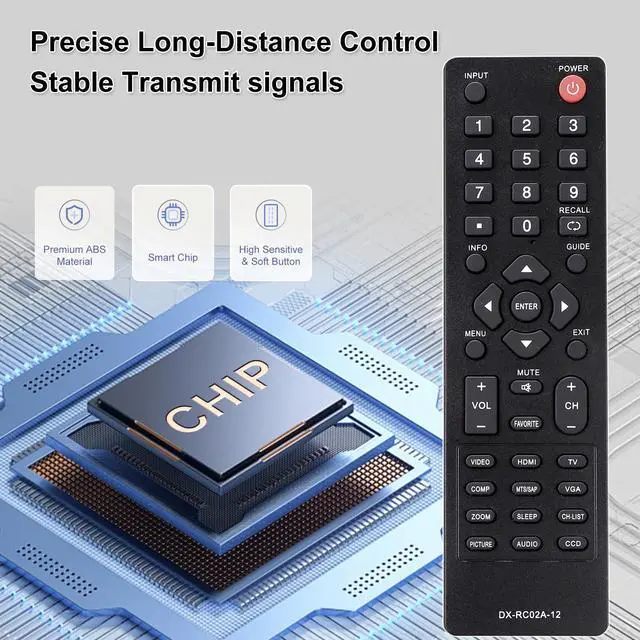 Alt view image 3 of 7 - Universal Replacement Remote Control Fit for All Dynex TV, Include LCD LED HDTV TVs