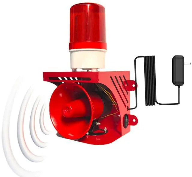 Main image of AC110V Industrial Siren Alarm with Strobe Light, 120dB Loud Horn & Red Beacon, Wi-Fi Smart Socket Compatible (WiFi Socket Not Included), Waterproof Indoor/Outdoor Safety Warning Alarm