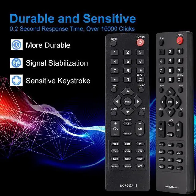 Alt view image 7 of 7 - Universal Replacement Remote Control Fit for All Dynex TV, Include LCD LED HDTV TVs