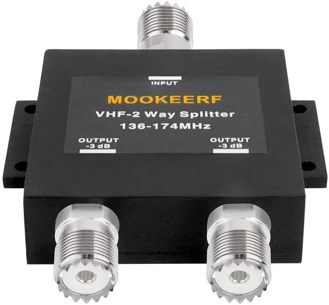 Main image of VHF-2 Way Splitter for 136-174MHz HAM CB or VHF Radio 50 Ohm VHF Splitter with UHF Female (SO-239) Connector
