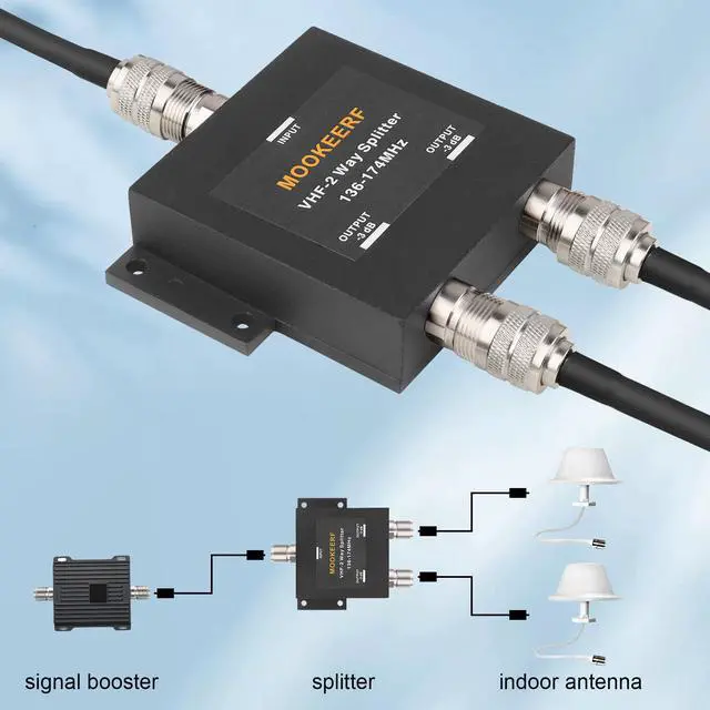 Alt view image 6 of 6 - VHF-2 Way Splitter for 136-174MHz HAM CB or VHF Radio 50 Ohm VHF Splitter with UHF Female (SO-239) Connector