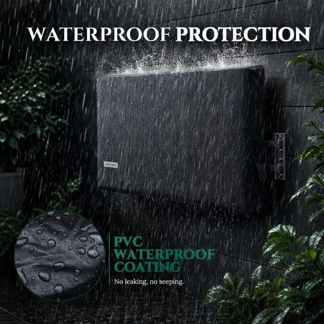Alt view image 4 of 7 - MR.COVER Outdoor TV Cover 55 to 58 Inch Weatherproof, Cover Size 55x35 Inch | 900D Heavy Duty TV Cover for Outside Waterproof, UV Resistant Fit Flat Screen TV with Mounts and Stands, Remote Pocket