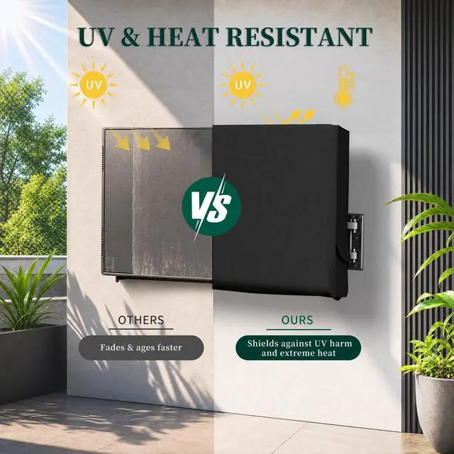 Alt view image 5 of 7 - MR.COVER Outdoor TV Cover 55 to 58 Inch Weatherproof, Cover Size 55x35 Inch | 900D Heavy Duty TV Cover for Outside Waterproof, UV Resistant Fit Flat Screen TV with Mounts and Stands, Remote Pocket