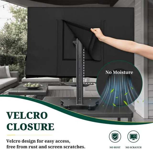 Alt view image 7 of 7 - MR.COVER Outdoor TV Cover 55 to 58 Inch Weatherproof, Cover Size 55x35 Inch | 900D Heavy Duty TV Cover for Outside Waterproof, UV Resistant Fit Flat Screen TV with Mounts and Stands, Remote Pocket