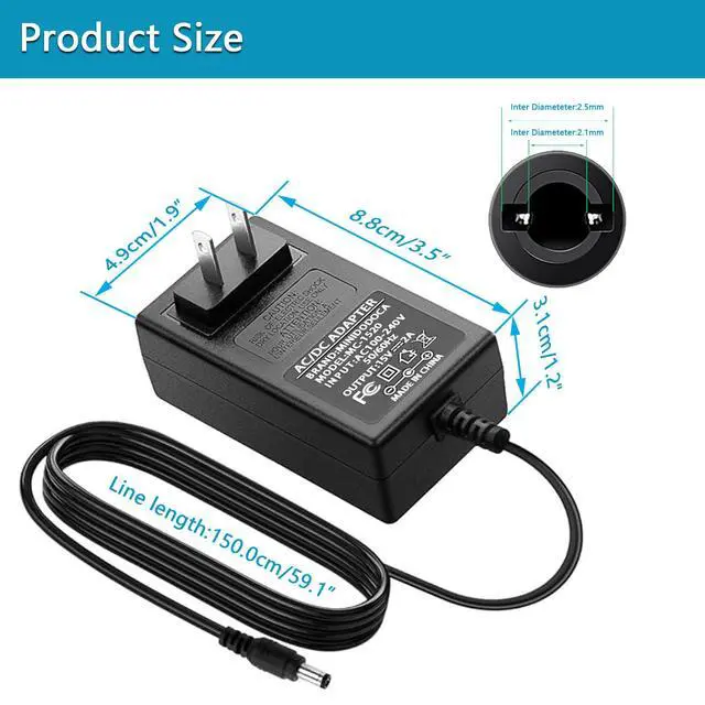 Alt view image 4 of 6 - 15V 2A Power Supply Charger with 12 Adapter Plugs (Input AC 100V-240V, Output DC 15 Volt 2 Amp 30 Watt) Adapter Switching Transformer Converter DC 5.5mm x 2.1mm / 5.5mm x 2.5mm Universal