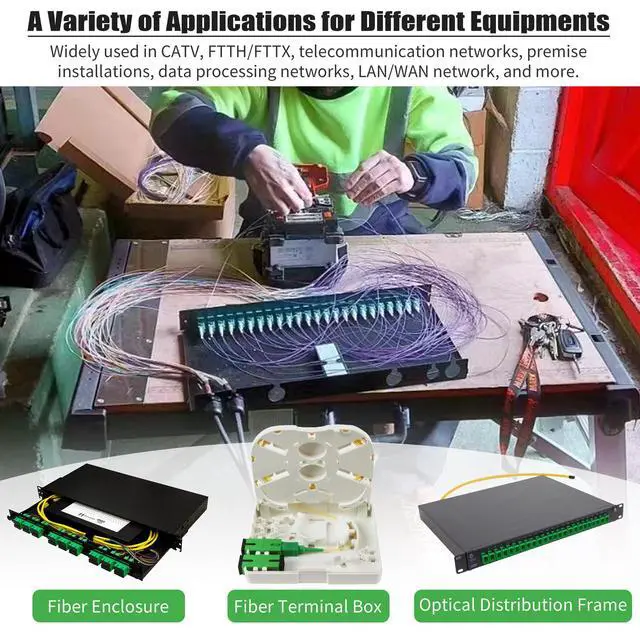 Alt view image 6 of 6 - 1.5 Meter 6 Strand Single Mode SC APC Fiber Pigtail, 9/125um, OS1/OS2 Compatible, Includes 6 Fiber Optic Fusion Splice Protective Shrink Sleeves