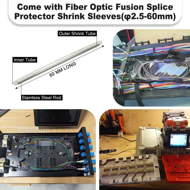 Alt view image 2 of 6 - 1.5 Meter 6 Strand Single Mode SC APC Fiber Pigtail, 9/125um, OS1/OS2 Compatible, Includes 6 Fiber Optic Fusion Splice Protective Shrink Sleeves