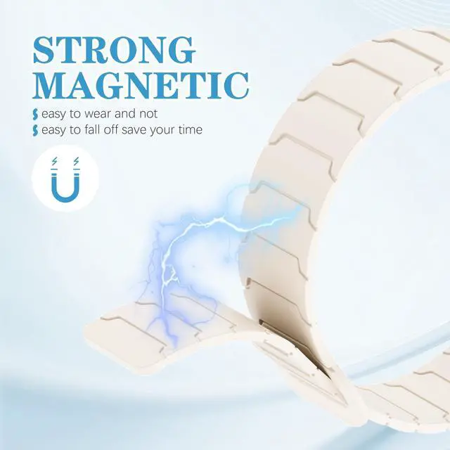 Alt view image 2 of 7 - Magnetic Sport Band for Garmin Venu 3S/Venu 4 41mm/Venu 2S/Vivoactive 4S/Vivomove 3S, 18mm Silicone Loop Strap Wristband for Forerunner 255S/265S Man Woman