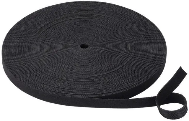 Main image of Cable Ties Reusable Straps Cable Wire Management Roll Black Fastening Double Sided Hook and Loop Tape (1/2inch)