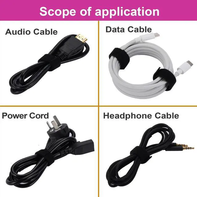 Alt view image 5 of 6 - Cable Ties Reusable Straps Cable Wire Management Roll Black Fastening Double Sided Hook and Loop Tape (1/2inch)