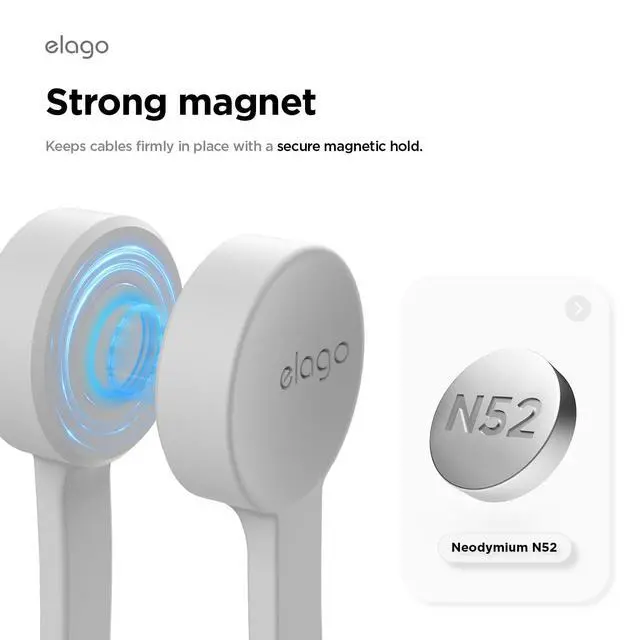 Alt view image 3 of 6 - 3 Pack Magnetic Cable Ties | Premium Silicone Cord Organizer, Reusable Strong Magnet Cable Organizer, Elegant Desk Management Solution (Light Grey)