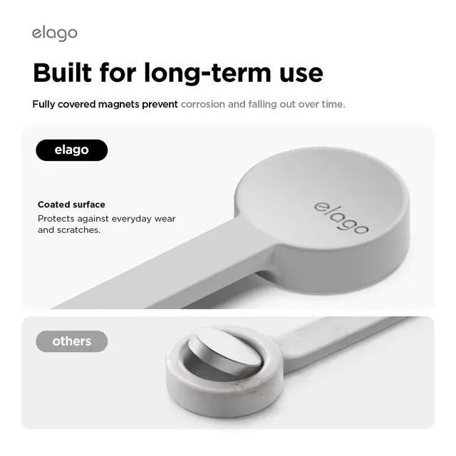 Alt view image 4 of 6 - 3 Pack Magnetic Cable Ties | Premium Silicone Cord Organizer, Reusable Strong Magnet Cable Organizer, Elegant Desk Management Solution (Light Grey)